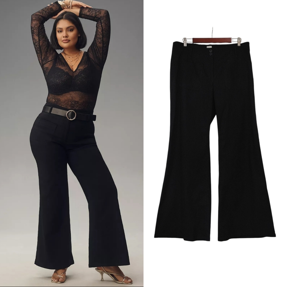 Maeve Junie High-Rise Wide-Leg Flared Trousers: Magic Fabric Edition